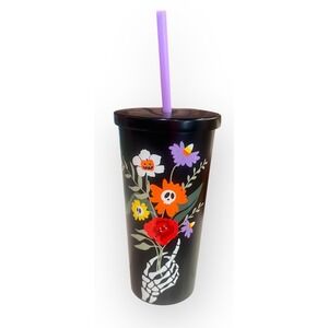 Starbucks Tumbler Cold Cup Autumn UK Europe Floral Skeleton Halloween 17oz NEW